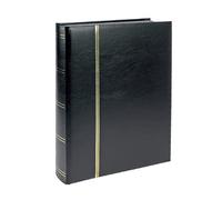 Safe 154-5 Album Timbres 60 Pages Noire | Chaque Page avec 9 Bandes Transparentes | gaufrage doré sur la Couverture et Le Dos | 230 x 305 mm