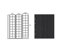 SAFE 2 x Feuilles numismatiques Premium N° 7394 pour pièces jusqu'à 17 mm Idéal pour 1 Centime + Pages intercalaires Noires