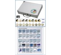 Safe 249 malette numismatique Aluminium pour pièces de 2 Euro États fédéraux | avec 6 Plateaux pour 210 pièces sans Capsule | 250 x 215 x 70 mm
