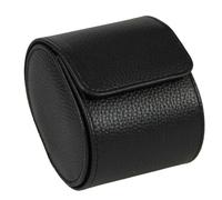 SAFE 253 Étui de Voyage pour Montre - Cuir Véritable Kroko | Intérieur Velours | Housse Compacte avec Coussin | Fermeture à Pression | 10 x 8,5 cm