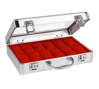 SAFE 2651 Coffret à montres en aluminium pour 12 montres, intérieur en velours rouge