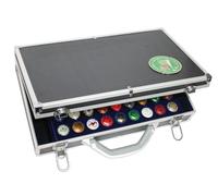 SAFE 271 Coffret de collection pour muselets de champagne - Boîte de rangement élégante pour 270 muselets, avec 5 plateaux en velours bleu roi, fermetures sécurisées & coins renforcés - 410x270x85 mm