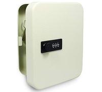 Safe Coffre-Fort extérieur à Combinaison pour clés - Boite a clefs Murale Code 3 Chiffres avec Code avec 20 Crochets - y Compris Chevilles pour accrocher - 200 x 160 x 70 mm