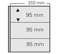 5 x Safe 7353 Pochettes pour Billets de Banque Feuilles complémentaires à 3 séparations 250 x 95 mm - pour l'album de Billets de Banque Favorit