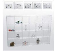 SAFE 5259 Vitrine en acrylique avec 24 compartiments à poser ou à suspendre I 350 x 240 x 45 mm