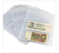 SAFE 5483 Pochettes pour Billets 50 pièces | Feuilles complémentaires DIN A4 avec 3 Pochettes 97 x 220 mm | Transparent Clair & sans plastifiant