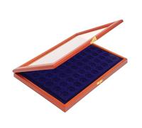 Safe 5865 Vitrine en Bois pour 60 Capsules, couvercles à Champagne, Capsules à Champagne | Cadre en Bois avec Insert en Verre | Incrustation de Velours Bleu Royal | Dimensions: 375x260x30 mm