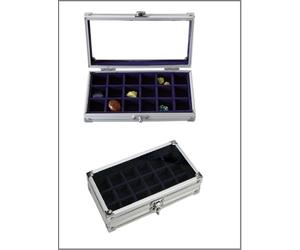 SAFE-5872-1-Sammelvitrine-18-Fächer-30x30x35mm-ALU-Smart-Spezial-195x110x40mm