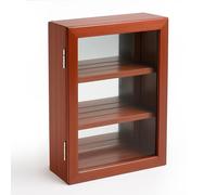 SAFE 5992 - Vitrine murale en bois avec verre véritable et miroir arrière - Pour les ordres et les récompenses - Finition acajou - 35 x 27 x 10 cm