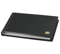 SAFE 6003 Album de Poche pour Cartes Postales - Mini-Album 40 Cartes - Format Compact, Couverture Similicuir Noir - sans plastifiant - 135 x 18 x 2 cm