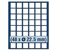 SAFE 6322 SP Plateau pour 48 pièces de Monnaie Jusqu’à Ø 22,5 mm - Format 185 x 232 mm - Flocké Bleu Royal - Compatible avec Coffrets & Cassettes Premium/Elegance