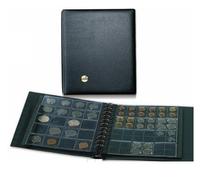 Safe 709-5 Coin Combi Classeur Monnaie de Tout Les Pais | Classeur Pieces de Monnaie avec mécanisme à 11 Anneaux | en skaï Noir (Vide) | 240 x 275 x 45 mm