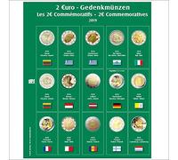 SAFE 7341-25 Feuille de monnaie avec feuille pré-imprimée pour album de pièces de monnaie de qualité supérieure | Pour pièces de 2 € de l'année 2019/2020