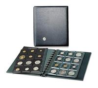 Safe 760 Coin Combi N Classeur pièces pour Monnaie jusqu'à 47 mm | mécanisme à 11 Anneaux | en skai Noir | 4 Feuilles supplémentaires pour 48 pièces et 48 Cadres pour pièces Inclus