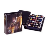 Safe 7865 Album pour Bouchon de Champagne avec 3 Panneaux de Velours Bleu foncé avec des cavités pour 30 couvercles