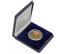 SAFE 7935 Étui Rigide pour pièces | pour pièces Jusqu’à 33 mm Ø | Bleu foncé | Intérieur Velours et Coussin en Soie | Dimensions extérieures 65 x 70 x 12 mm