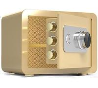 Safe and Lock Box, Digital Programmable Electronic Keypad, for Home Office Hotel Business Jewelry Cash Use Storage,Gold-30cm