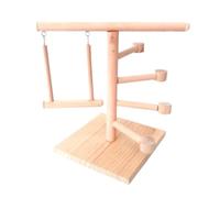 Safe Bird Playground - Wooden Cockatiel Parakeet Toy, Multifunctional Natural Perch with Climbing, Chewing, and Swing Accessories, Cage Enrichment for Budgies, Cockatoos, Young and Adult Birds