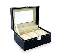 SAFE Boîte de rangement pour 3 montres | Porte-bijoux pour vos objets de collection | couvercle transparent et coussin et plateau amovible