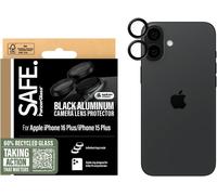 Safe By Panzerglass Rings Protecteur D'objectif D'appareil Photo Pour Iphone 16 16 Plus Noir, Profil Fin - Avec Aide De Montage, Pas De Distorsion D'image, Protection Ultime De La Caméra