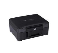 Coffre-fort Safe Compact Slim 6 L plastique noir 36,5x28,5x15,5 cm résistant feu et eau