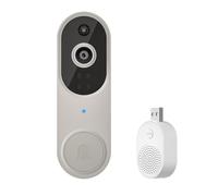 Safe Doorbell Camera Wireless,Safe Doorbell with 1080p HD Camera,Doorbells Cameras Wireless, Two-Way Audio Video Doorbells,Wide Range and Clear Night (M Beige)