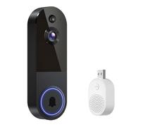 Safe Doorbell Camera Wireless,Safe Doorbell with 1080p HD Camera,Doorbells Cameras Wireless, Two-Way Audio Video Doorbells,Wide Range and Clear Night (T Black)