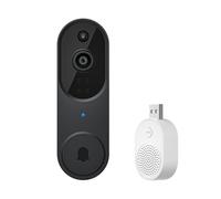 Safe Doorbell Camera Wireless,Safe Doorbell with 1080p HD Camera,Doorbells Cameras Wireless, Two-Way Audio Video Doorbells,Wide Range and Clear Night (M Black)