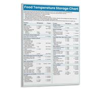Safe Food Storage Poster Egg Meat Fish Temperature Reference