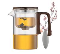 Safe Grande casserole - Bouilloire en verre avec infuseur | Pot de grande capacité pour brassage à la maison | Bouilloire résistante à la chaleur avec filtre pour feuilles mobiles, vert, noir et