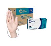 Safe Health Gants d'examen Jetables en Vinyle Taille XL Transparent, Boîte de 900 gants, Sans poudre Sans latex Hypoallergéniques, Soins médicaux Aliments Nettoyage, 3 Mil