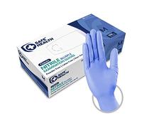 Safe Health Gants Jetables d'examen en Nitrile Taille M Bleu, Boîte de 100 gants, Sans poudre Sans latex Hypoallergéniques, Soins médicaux Aliments, 3,5 Mil