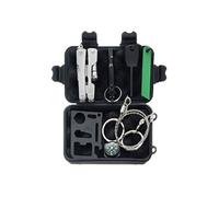 ISO TRADE SAFE Kit de survie 6 en 1 avec outil multifonctions et carte de survie 11 en 1 noir G