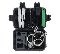 SAFE Kit de survie 6 en 1 avec outil multifonctions et carte de survie 11 en 1