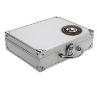 Safe Mallette numismatique pour 72 Capsules carrées | Coffret en aluminium avec six plateaux, intérieur en velours bleu roi et serrure fournie avec deux clés.
