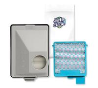 SAFE 'N CLEAN Boîte de filtre compatible avec Miele Boost CX1 - SF-HY 60, CX-FSF, 11639240 - 1 filtre à poussière fine et 1 filtre HEPA - Filtre hygiénique AirClean de rechange pour un air pur et une