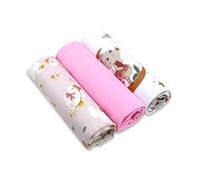 Safe Pack de 3 Mousselines Bébé 80x70 cm, Serviettes 100% Coton Bio Certifié Oeko-TEX, Idéal comme Bavoir ou Langes