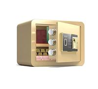 Safe Small Home Safe,Fireproof and Anti-Theft Steel Security Storage Box,Fingerprint Password Lock Secret Cash Box, Wall-Mounted,Gold