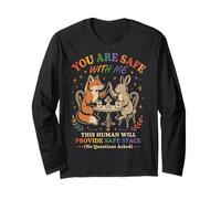 Safe Space LGBTQ Ally Fox Rabbit Citation Incluse Manche Longue