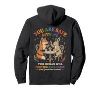 Safe Space LGBTQ Ally Fox Rabbit Citation Incluse Sweat à Capuche
