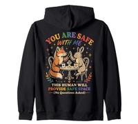 Safe Space LGBTQ Ally Fox Rabbit Citation Incluse Sweat à Capuche