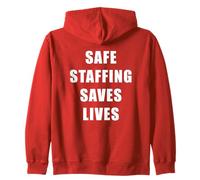 Safe Staffing Saves Lives - Support Staff Nurses (Red) Sweat à Capuche