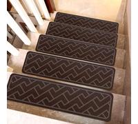 Safe Stair Treads Lot de 15 tapis d'escalier antidérapants en polyester avec envers réutilisable pour marches en bois pour personnes âgées, enfants et animaux domestiques d'intérieur (76,2 x 20,3 cm
