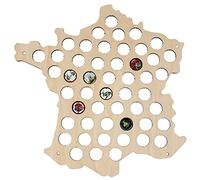 SAFE Tableau Bois Capsules Champagne - 50 emplacements - 40×40 cm - Support Mural avec Chevilles - Idée Cadeau pour Amateur de vin & Champagne - Déco Murale Bar/Cuisine