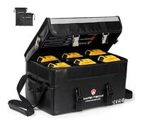 SAFE TECH Sac de rangement pour batterie Lipo résistant et ignifuge 35 × 21 × 18 cm, grand étui de rangement pour batterie avec séparateurs réglables pour batteries DeWalt, Makita LXT et Lithium-Ion