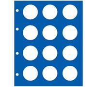 Safe TOPset Feuille supplémentaire 7826 Feuille supplémentaire Neutre avec intercalaire Bleu - pour 12 pièces de 2 Euros en Capsules