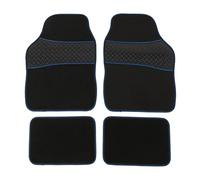 Safe Travel 27751 Universal Car Mats, Heavy Duty Rubber Heel Pad, Blue Binding