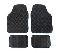 Safe Travel 27851 Universal Car Mats, Heavy Duty Rubber Mats, Blue Binding