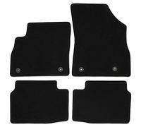 Safe Travel 4 Piece Set Premium Car Mats with Fixing Clips Black with Black Trim for Audi A3 (2003-2012)
