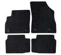Safe Travel Heavy Duty Rubber Car Mats With Clips 3mm Thick Black With Black Trim Perfect Fit For Astra (2015 Onwards) 4 Piece Set